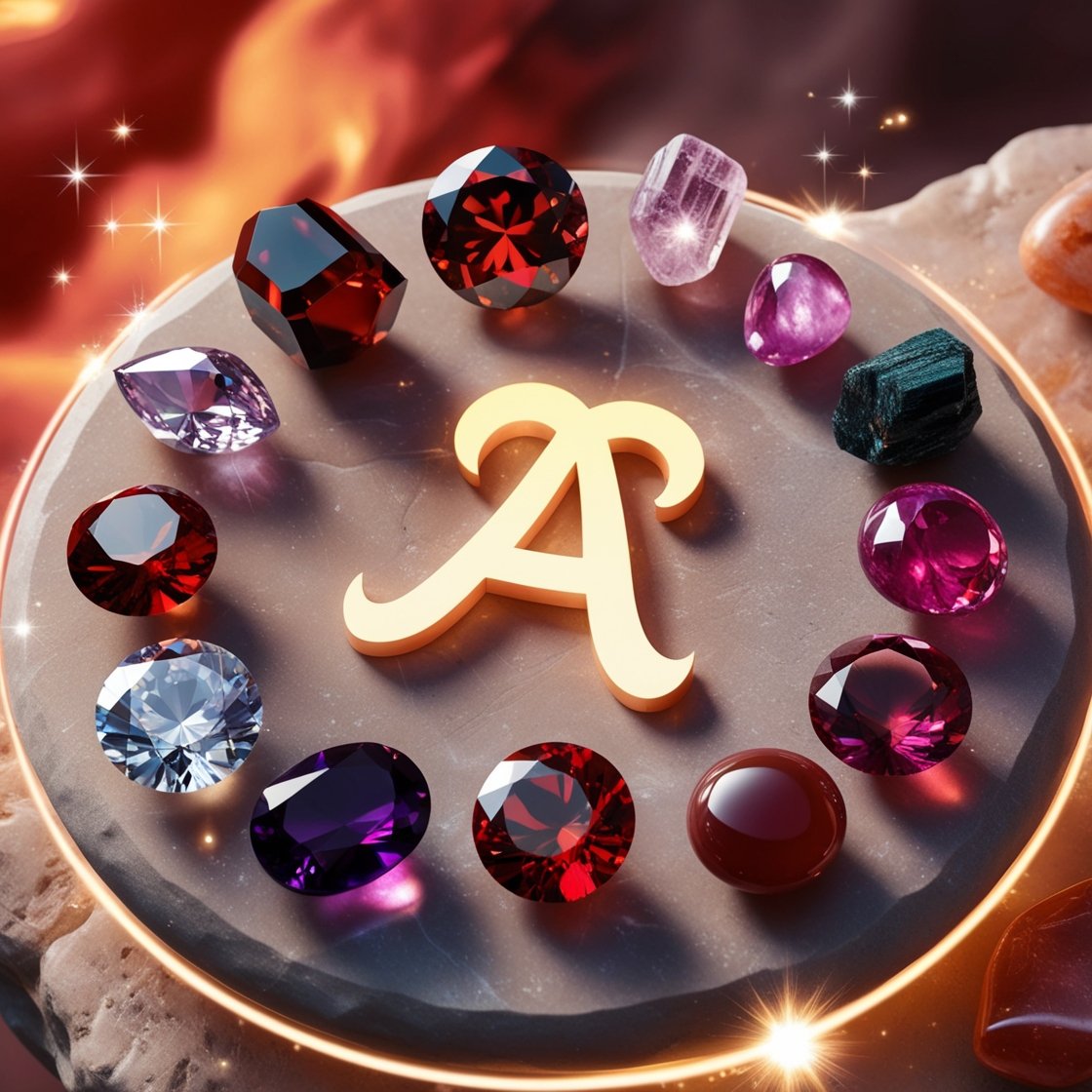 Granat Lal Koç Burcu taşları